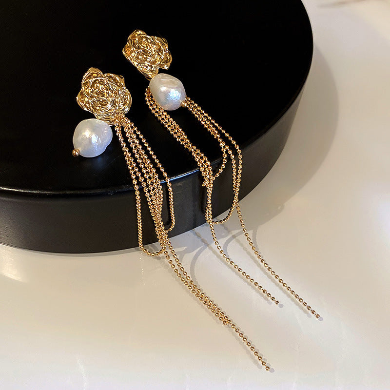 Wholesale New Chinese Style Green Bamboo Tassel Alloy Earrings
